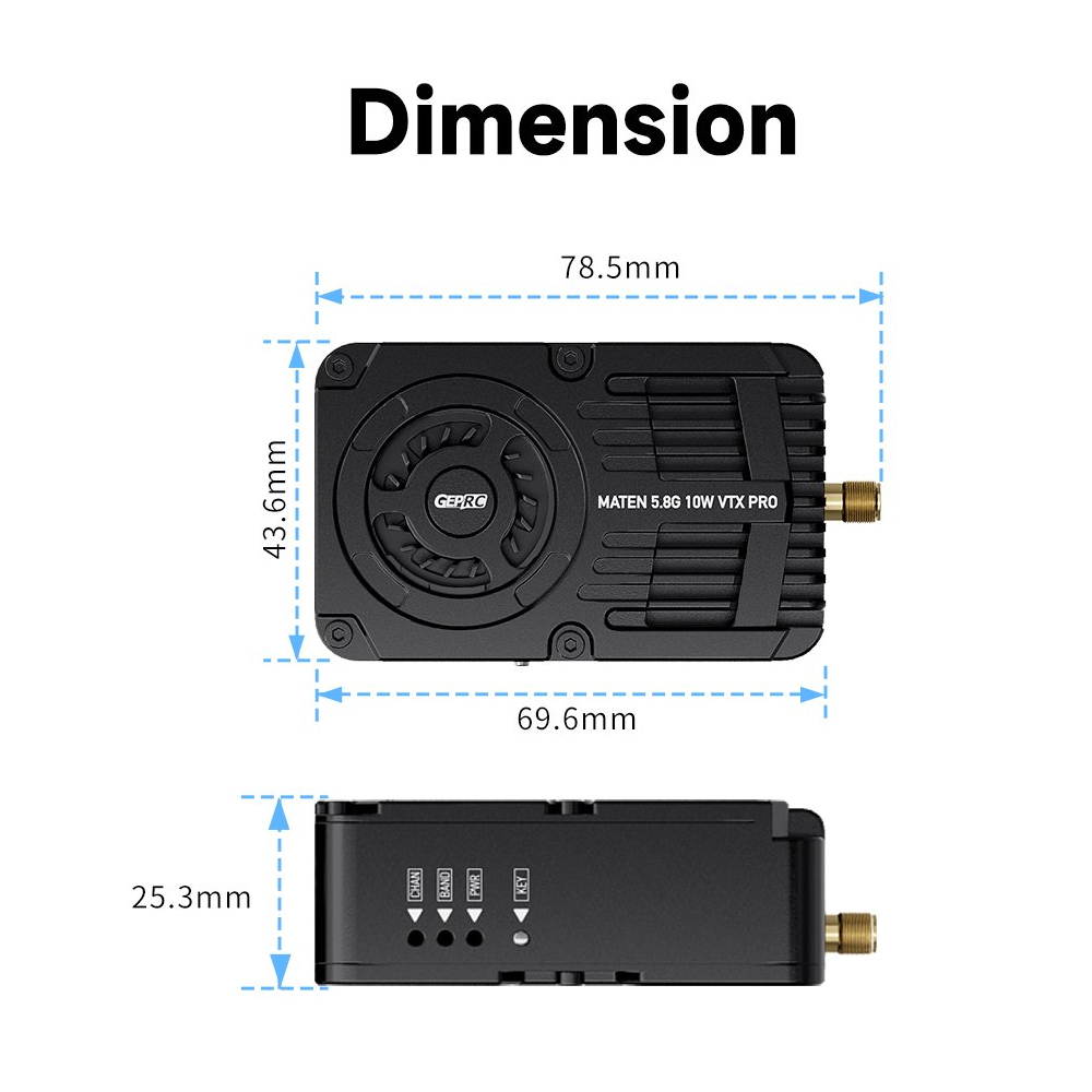 GEPRC MATEN 5,8G 10W VTX PRO 1 - Drone Racing Transmitter reseña y precio